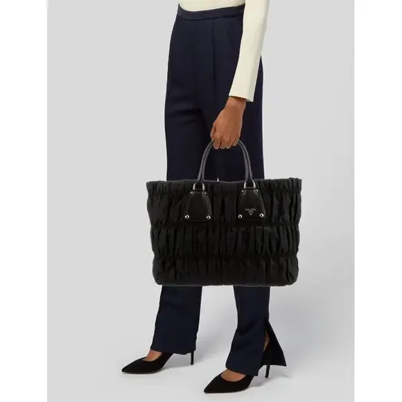 PRADA Tessuto Nylon Large Tote Shoulder Bag - Picture 11 of 16